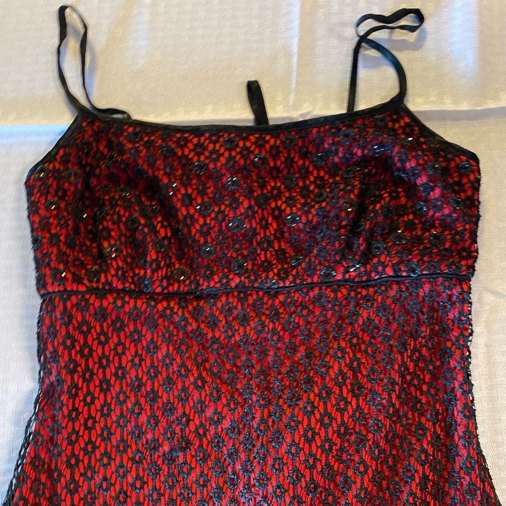 COPY - Morgan and co by Linda bernell red and black formal evening dress